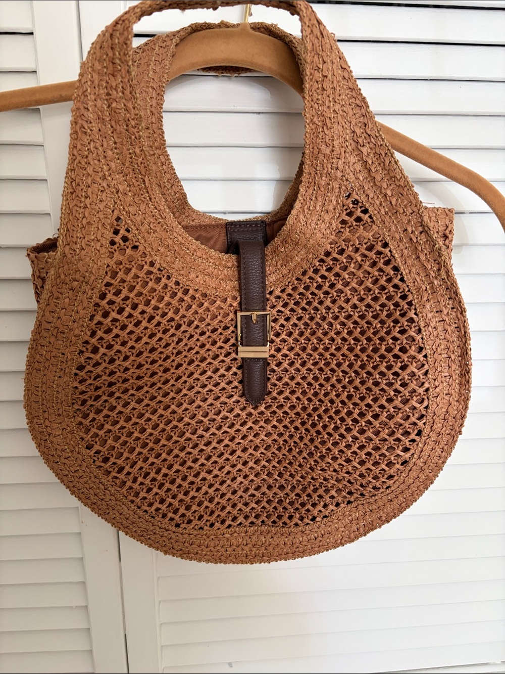 a new day Woven Round Shoulder Bag in Brown